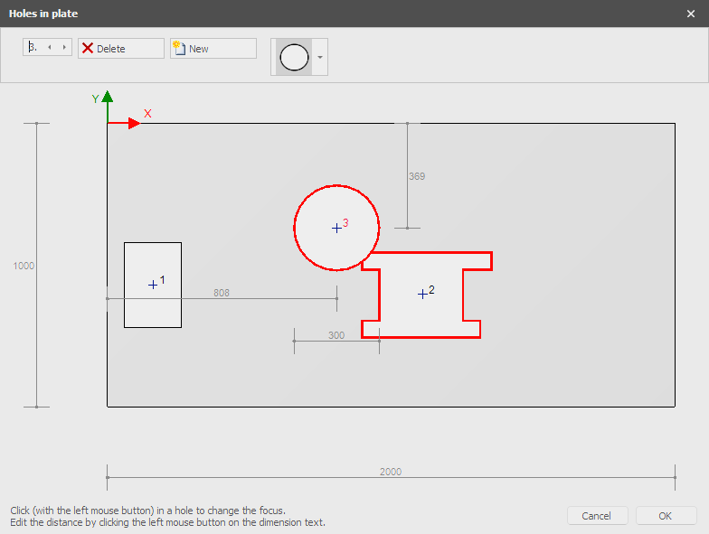 Holes in plate example
