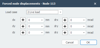 Node Displacements Dialog