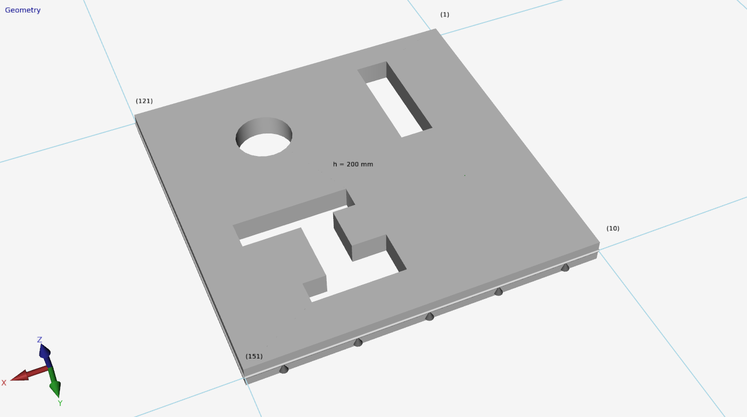 Plate with holes solid