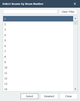 Select Beams by Beam Number