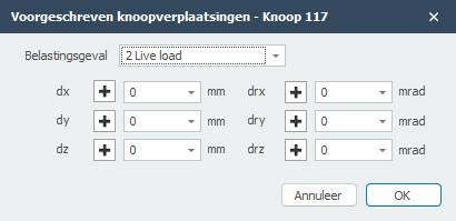 Node Displacements Dialog